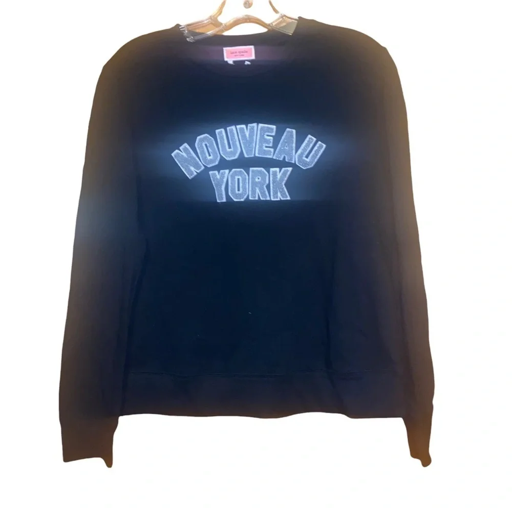 Kate Spade New York Women's Black Nouveau York Sweatshirt Pullover Size Small